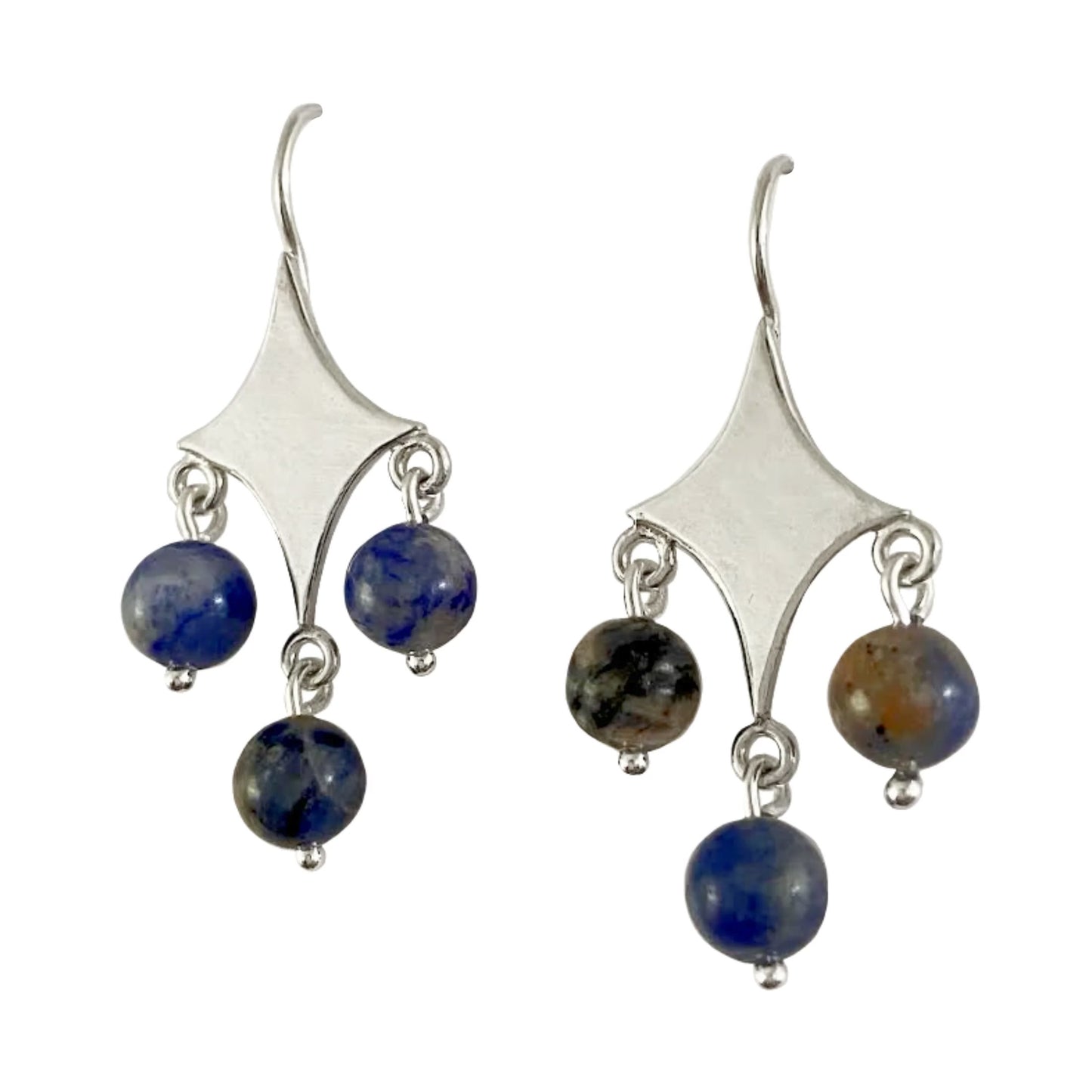 Celestial Star Earrings with Sodalite