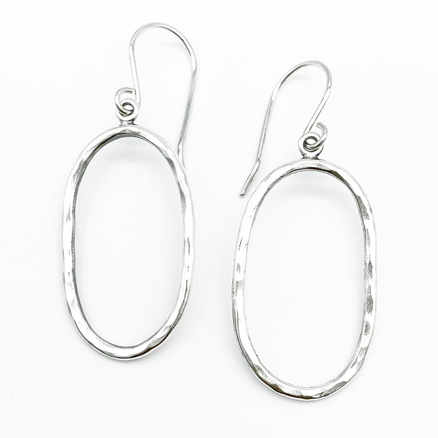 Hammered Oval Earrings