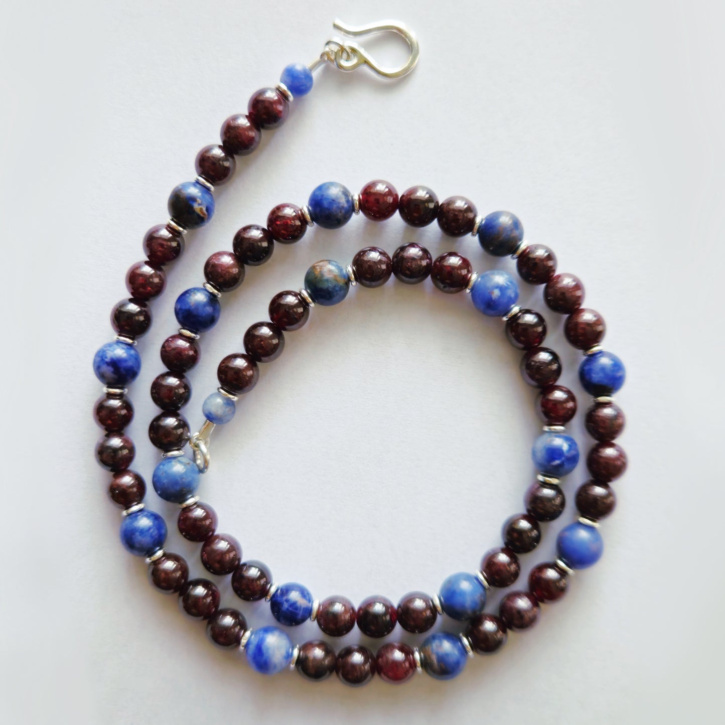 Garnet & Sodalite Beaded Necklace