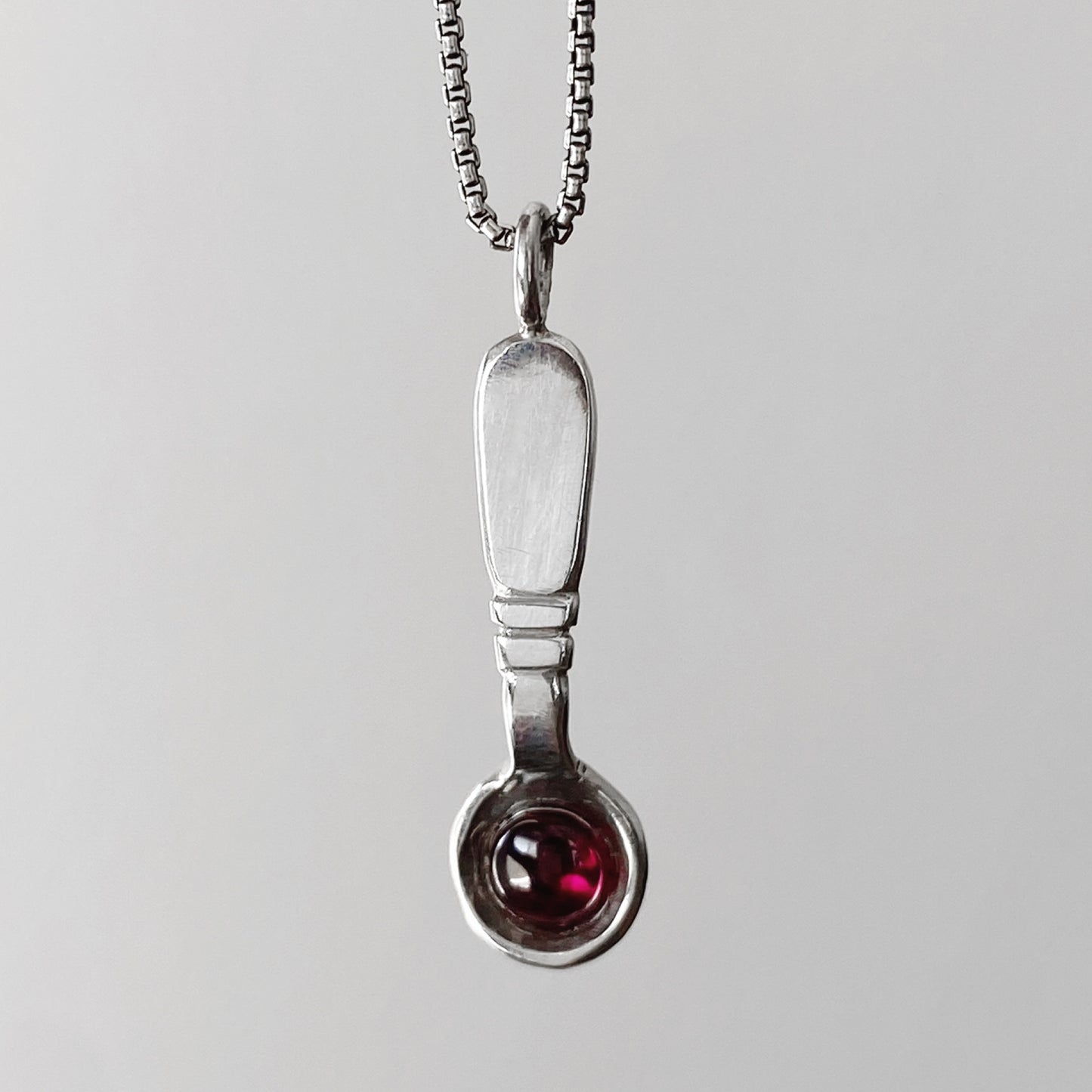 Garnet Mini Spoon Necklace